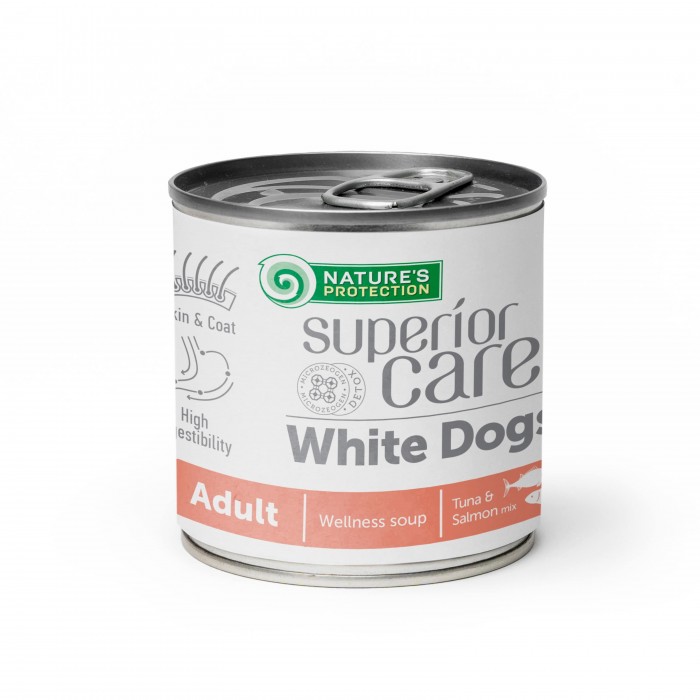 Nature's Protection Superior Care White Dogs All Breeds Adult Salmon and Tuna з білою шерстю 140 мл*6шт.