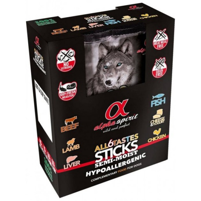 Alpha Spirit Dog Sticks All 6 Tastes набір ласощів для собак 6 смаків по 40г (240г)