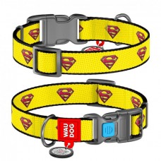 Collar WAUDOG Nylon нейлоновий нашийник "Супермен 2" з QR паспортом для собак S