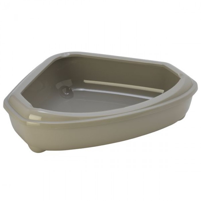 Moderna угловий туалет для котів з бортиком (сірий) 55х45х14 см