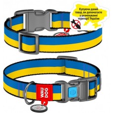 Collar WAUDOG Nylon нейлоновий нашийник "Colors of freedom" з QR паспортом для собак S