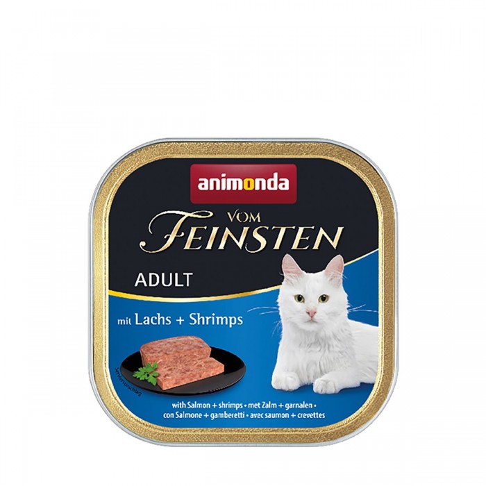 Animonda Vom Feinsten Adult with Salmon + Shrimps вологий корм з лососем та креветками для котів 100 г
