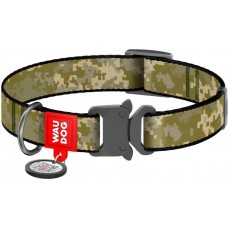 Collar WAUDOG Nylon нашийник "Мілітарі" з QR паспортом та металевою фурнітурою для собак M