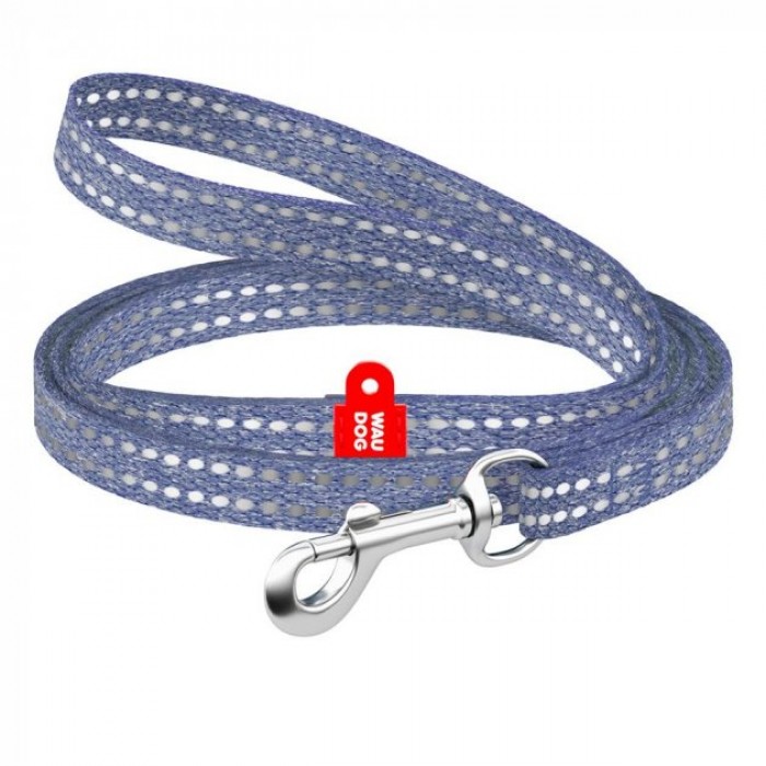 Collar WAUDOG Re-cotton світловідбиваючий повідець для собак та котів (синій) XS
