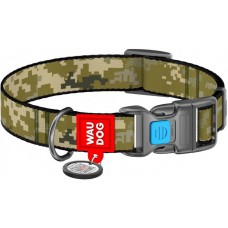 Collar WAUDOG Nylon нейлоновий нашийник "Мілітарі" з QR паспортом для собак S