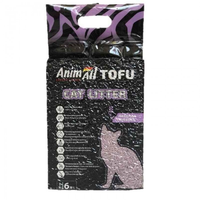 AnimAll Tofu Lavender соєвий наповнювач для котів з ароматом лаванди 6 л