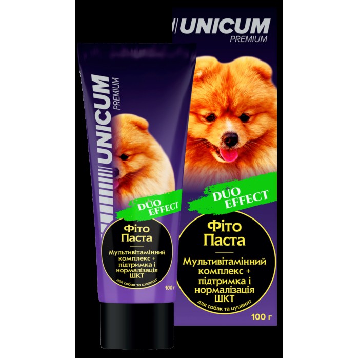 Unicum DUO фітопаста Мультивітамін+ЖКТ для собак та цуценят 100г.