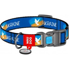 Collar WAUDOG Nylon нейлоновий нашийник "Прапор" з QR паспортом для собак S