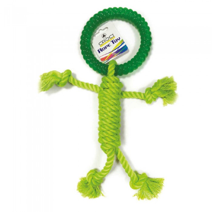 Croci іграшка для собак "Мотузковий чоловічок" (зелений) 40х15 см