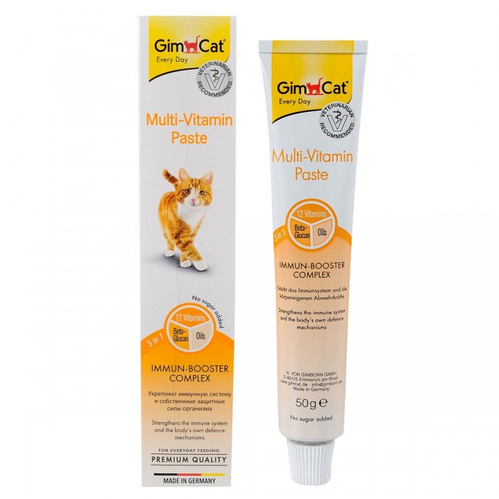 GimCat Multi-Vitamin Paste - мультивітамінна паста для котів, 50гр