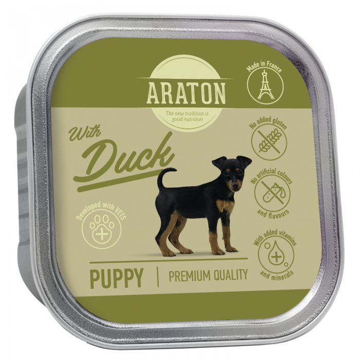 ARATON Puppy with Duck вологий корм для цуценят з качкою 150 г