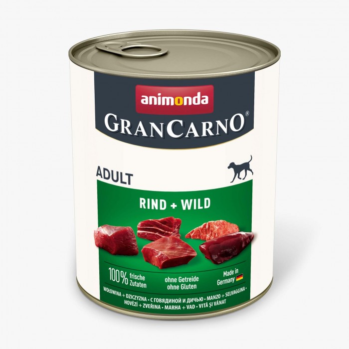 Animonda GranCarno Adult Beef + Game вологий корм з яловичиною та дичиною для собак 800 г
