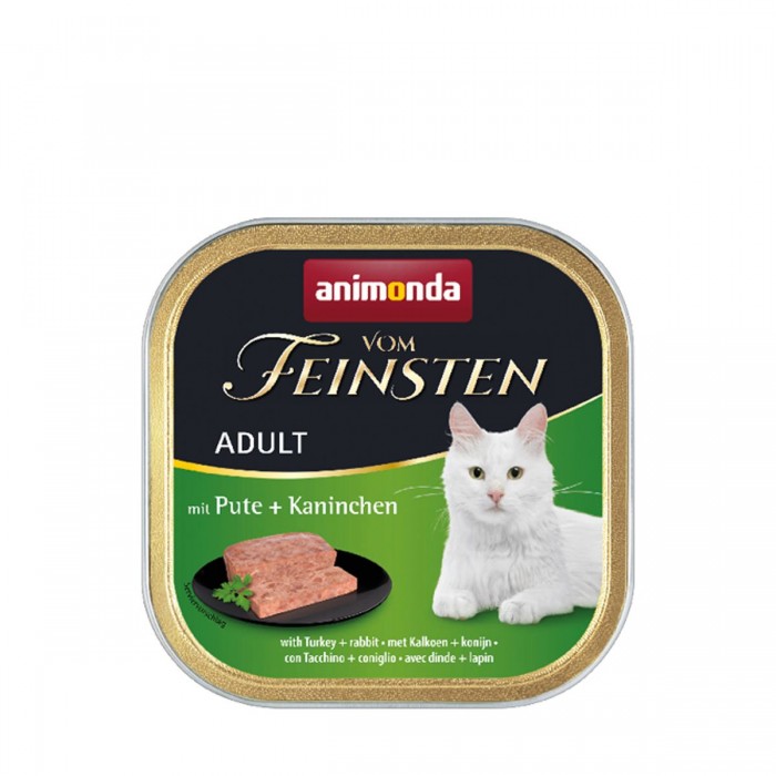 Animonda Vom Feinsten Adult with Turkey + Rabbit вологий корм з індичкою та кроликом для котів 100 г