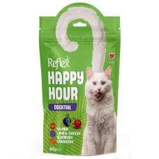Reflex Happy Hour ласощі для котів з лососем, ягням, куркою, чорницею та журавлиною, коктейль 60г