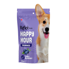 Reflex Plus Happy Hour ласощі для собак з ягням та чорницею, заспокійливі 60г
