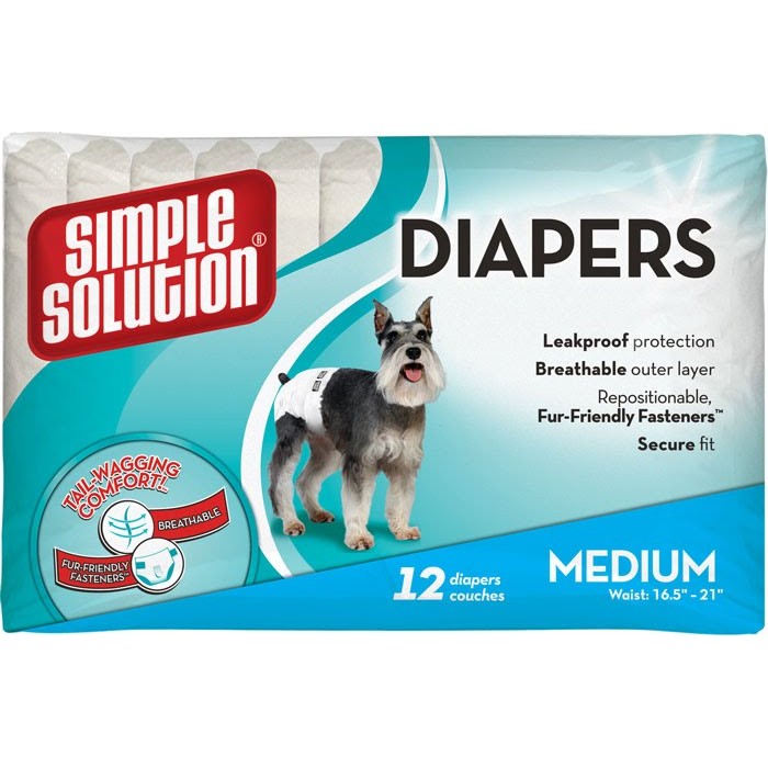 Simple Solution Disposable Diapers Medium підгузки для собак M 12 шт