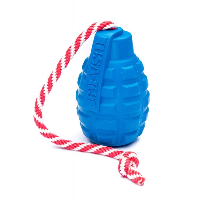 Iграшка SodaPup Grenade Reward Toy – Blue (Грiнад Ревард Той Блу) «Граната на мотузці», синя M