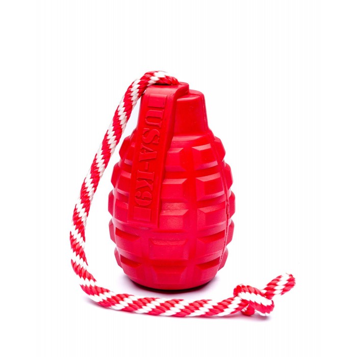 Iграшка SodaPup Grenade Reward Toy – Red (Грiнад Ревард Той Ред) «Граната на мотузці», червона M