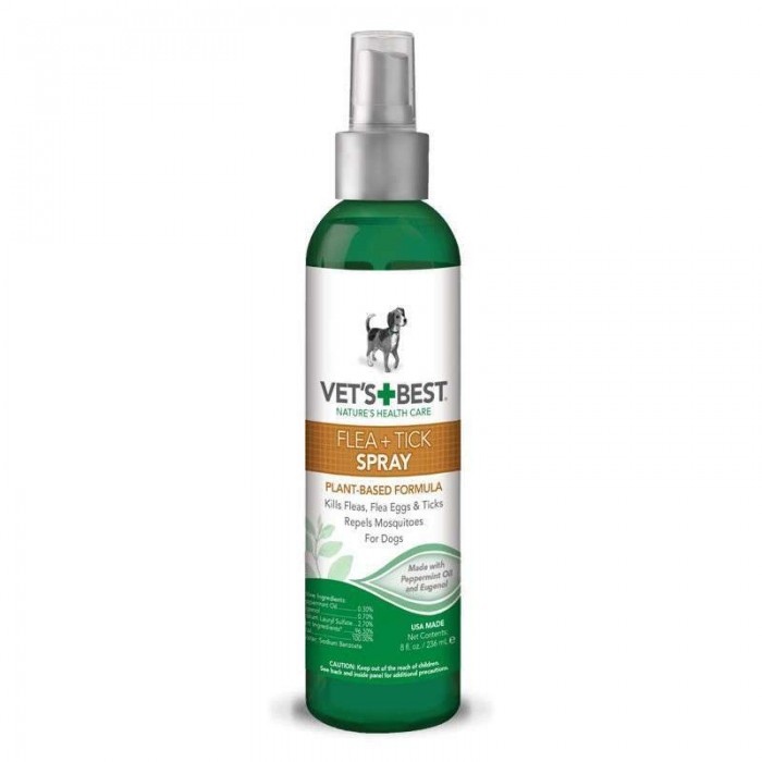 VET`S BEST Natural Flea & Tick Spray спрей для собак від бліх, кліщів та москітів 236 мл