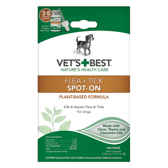 VET'S BEST Flea&Tick Spot On краплі від бліх та кліщів для собак 17,7 мл
