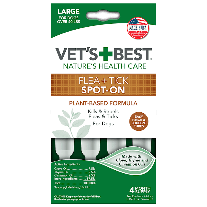 VET'S BEST Flea&Tick Drops Large краплі від бліх та кліщів для собак від 18 кг (4,6 мл х 4)